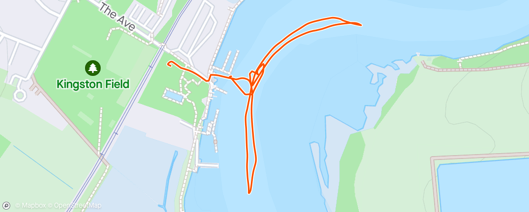 Map of the activity, Kayak training