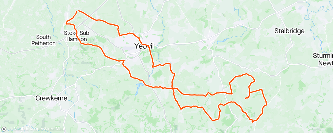 Map of the activity, Nice YCC ride out to Round Chimneys Farm.