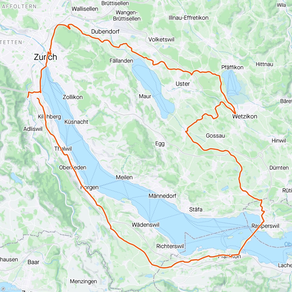 Map of the activity, Züri Velo Cup #ZVC #Pfäffikersee