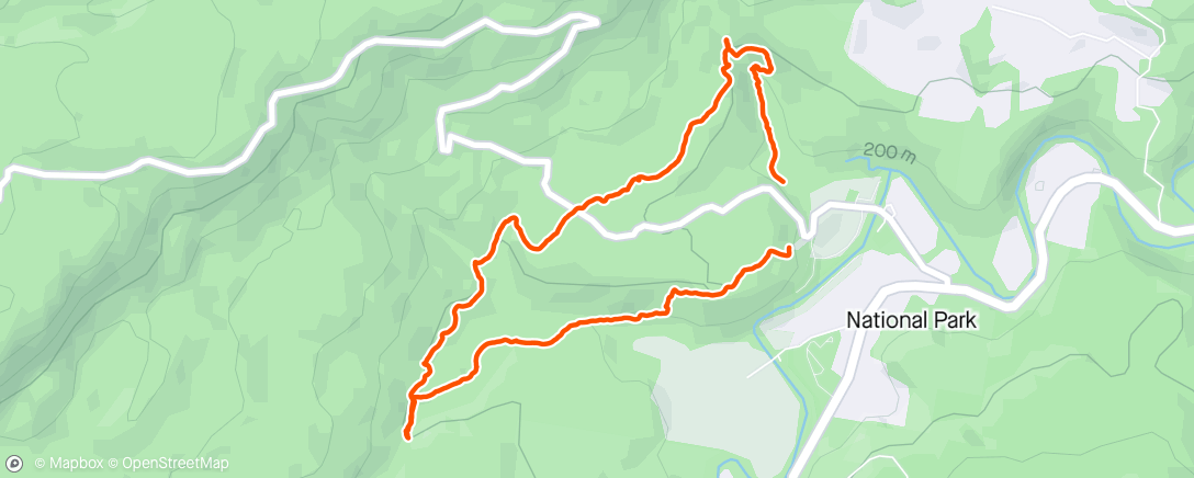 Map of the activity, Mount Field Nat Park Circuit