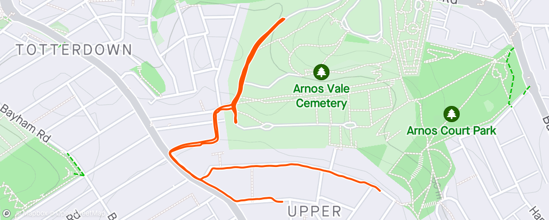 Map of the activity, Afternoon hills