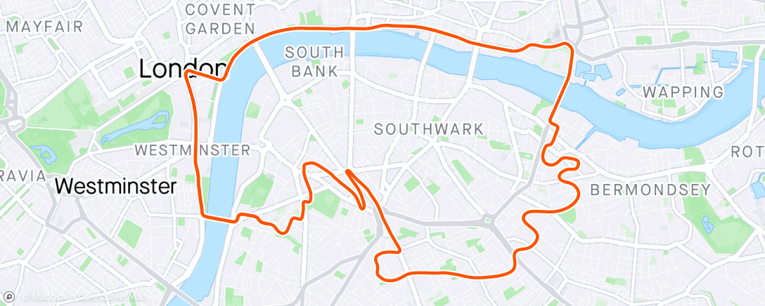 Map of the activity, Zwift - Intervals