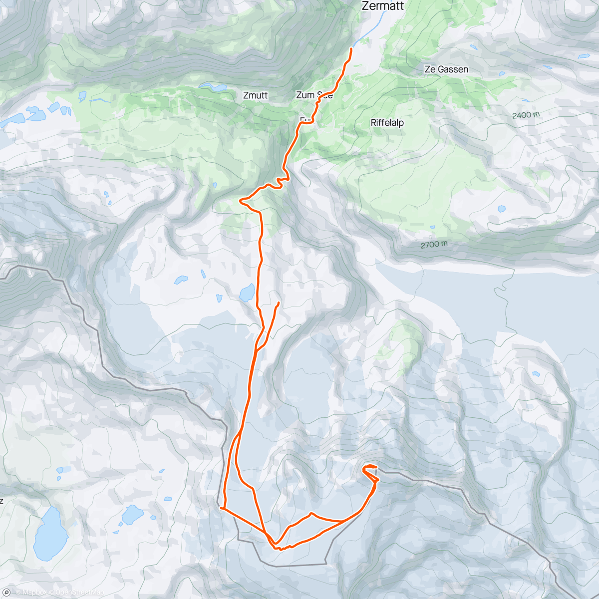 Map of the activity, Breithorn4164m Skitouring