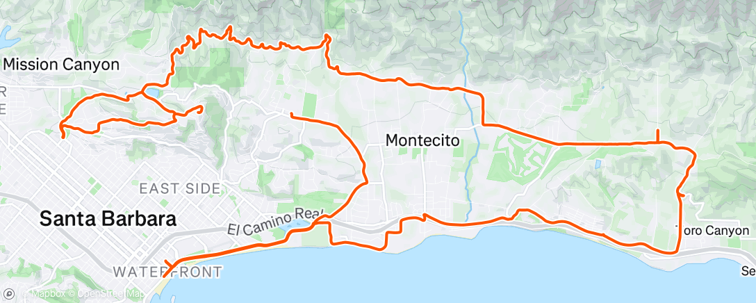 Map of the activity, Lunch Ride