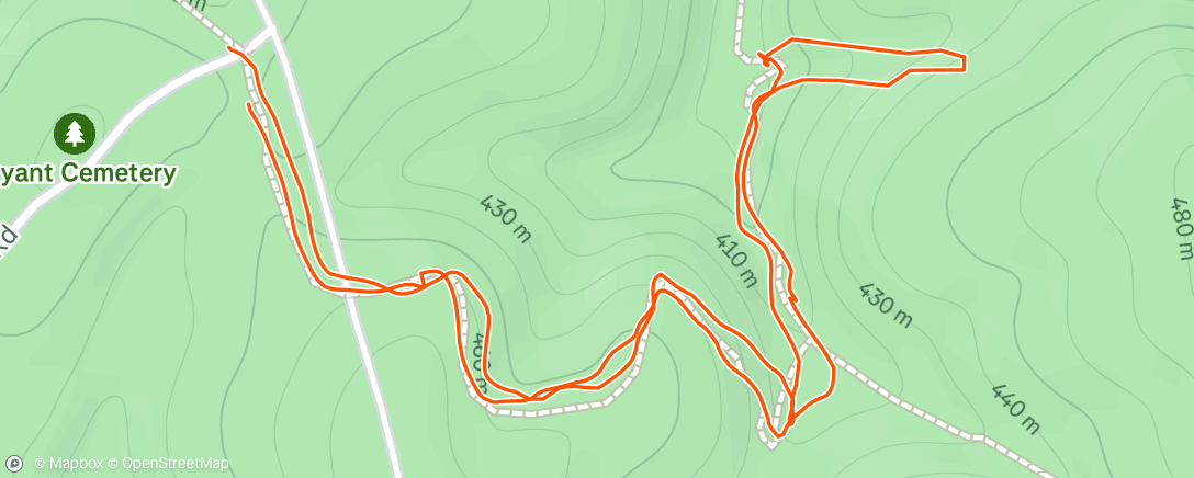 Map of the activity, Afternoon Hike