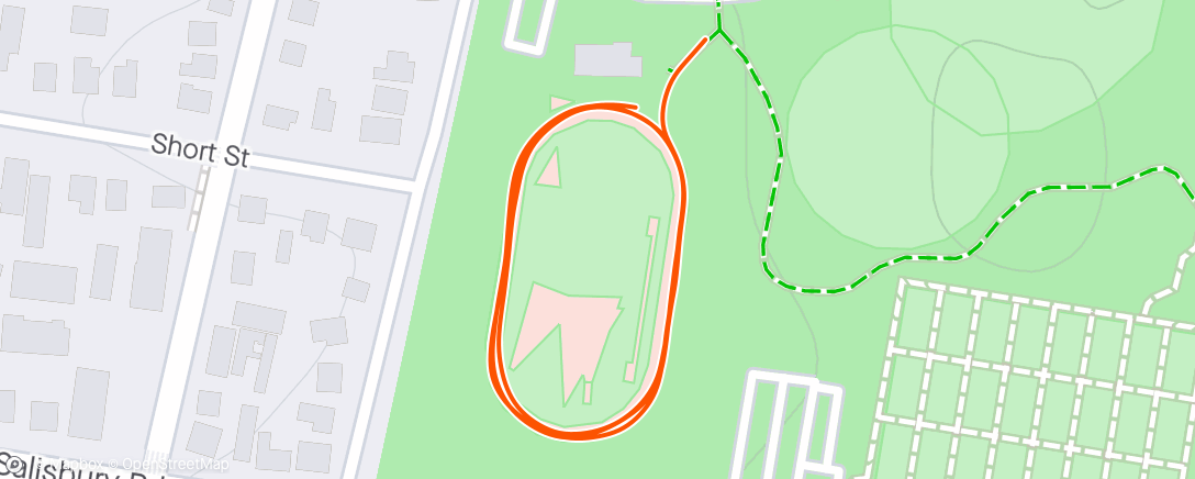 Map of the activity, Laps to Warm Up