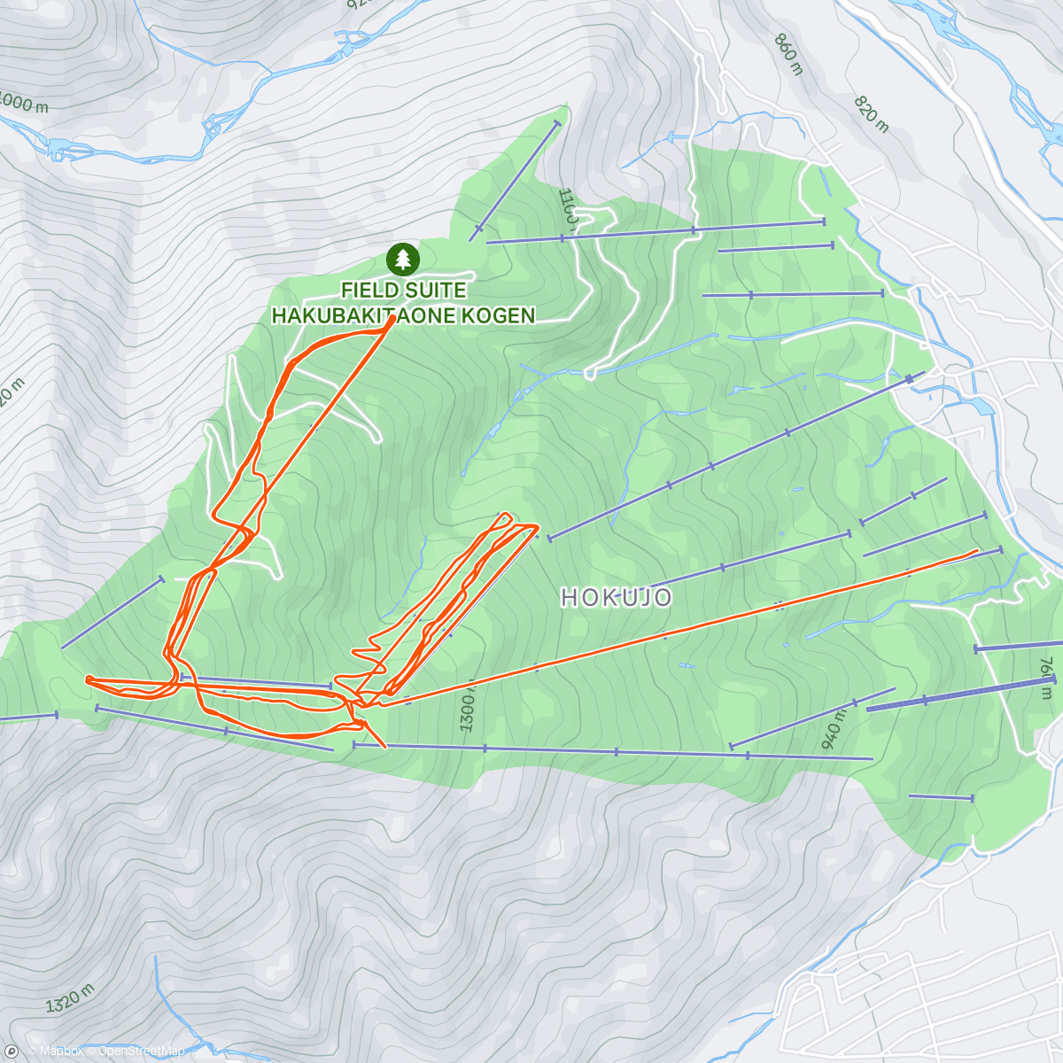 Map of the activity, Christmas ski