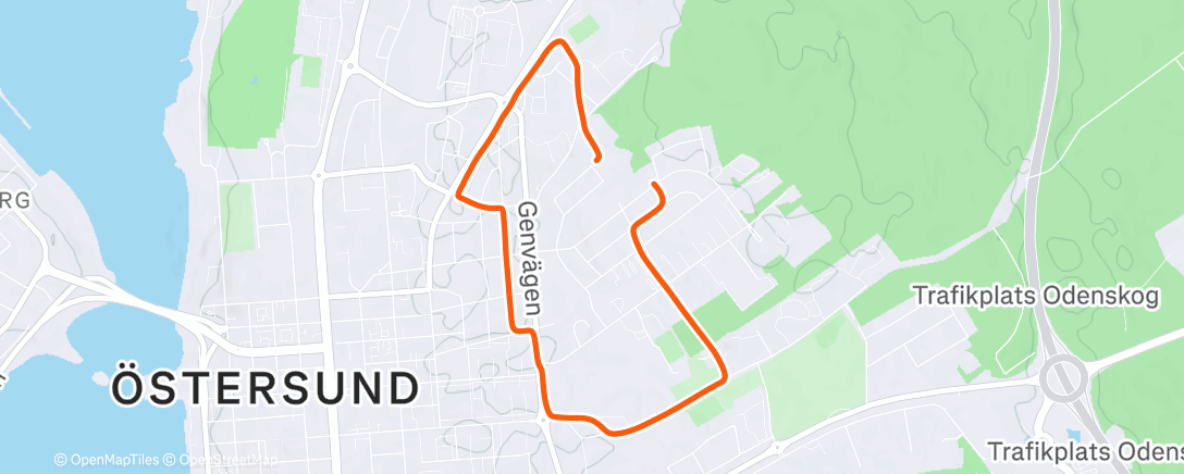 Map of the activity, Evening Run