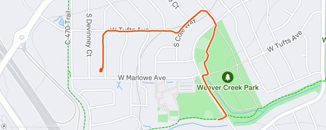 Map of the activity, Afternoon Walk