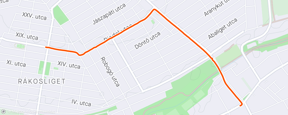 Map of the activity, Morning Run - két busz között Run