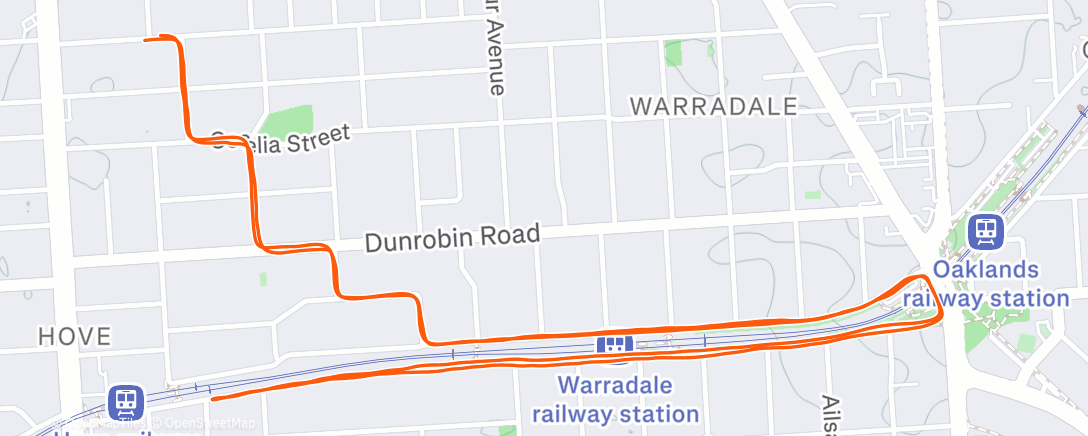 Map of the activity, Afternoon Run