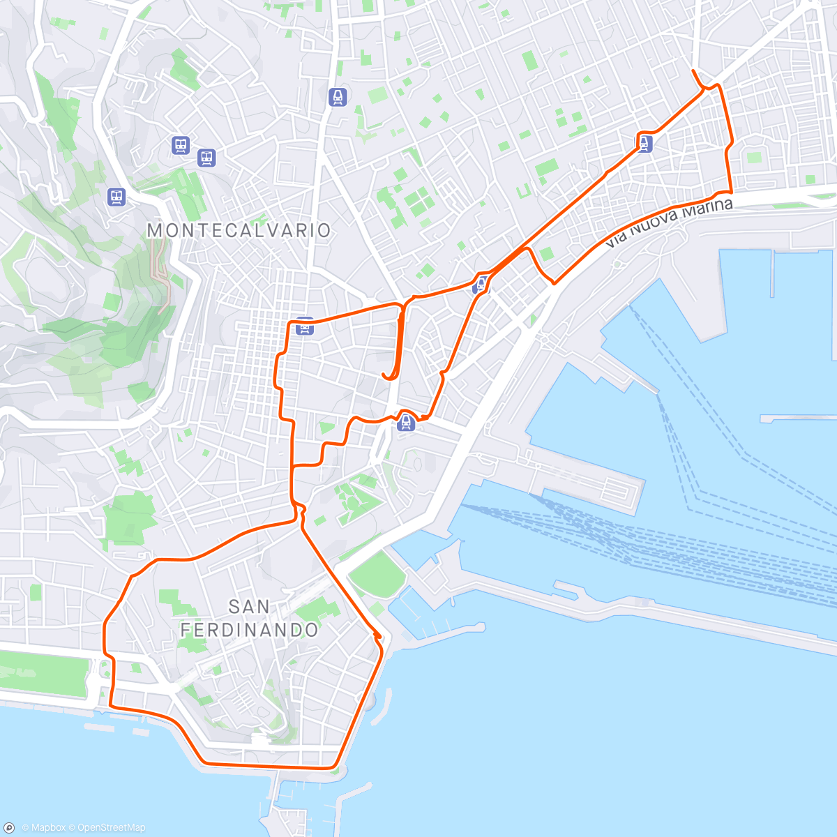 Map of the activity, Afternoon Walk arround Naples - not nippels 😂