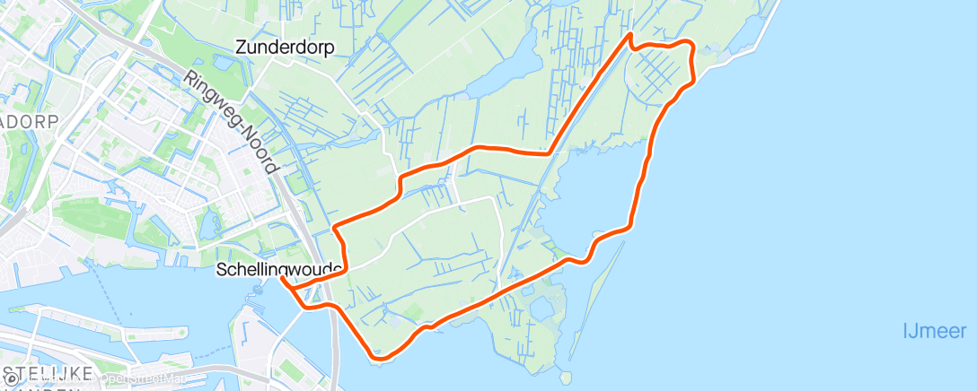 Map of the activity, rondje Kinselmeer