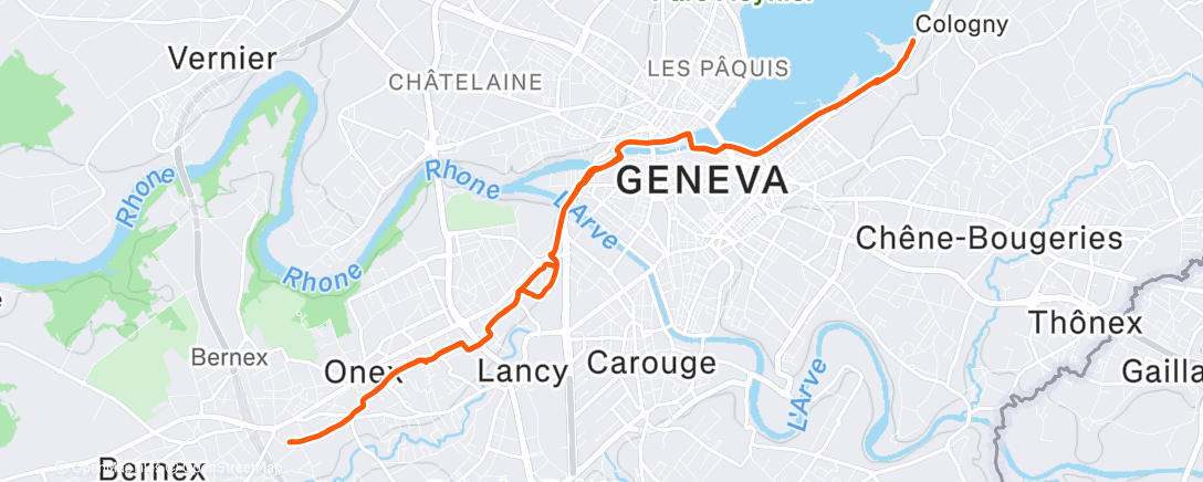 Map of the activity, Sunday Afternoon Run