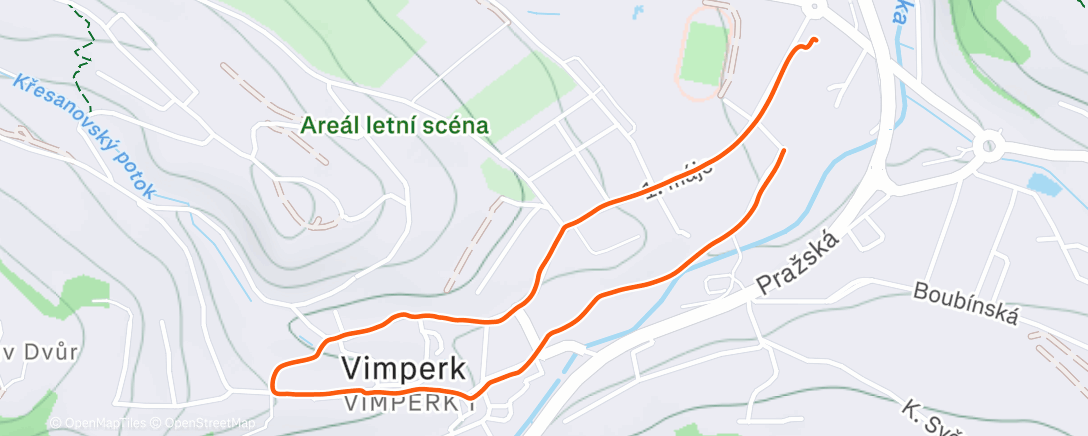 Карта физической активности (Krátká večerní procházka)