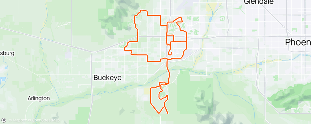 Map of the activity, West Valley Cycle Ride