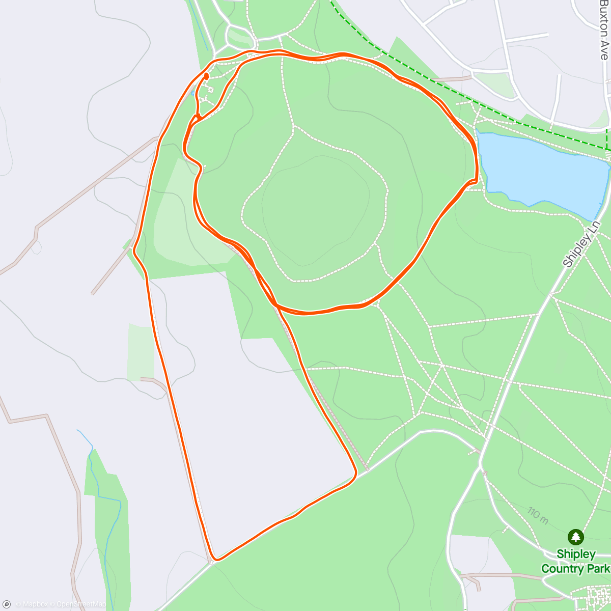 Map of the activity, Shipley park run