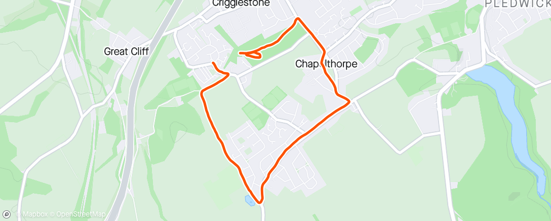 Map of the activity, Evenijg 5k with the boy