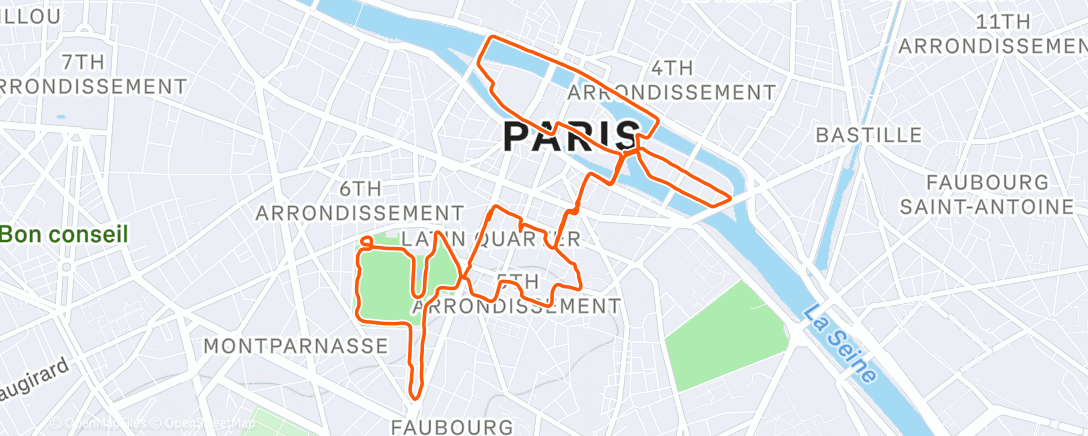 Map of the activity, Morning run 🥐