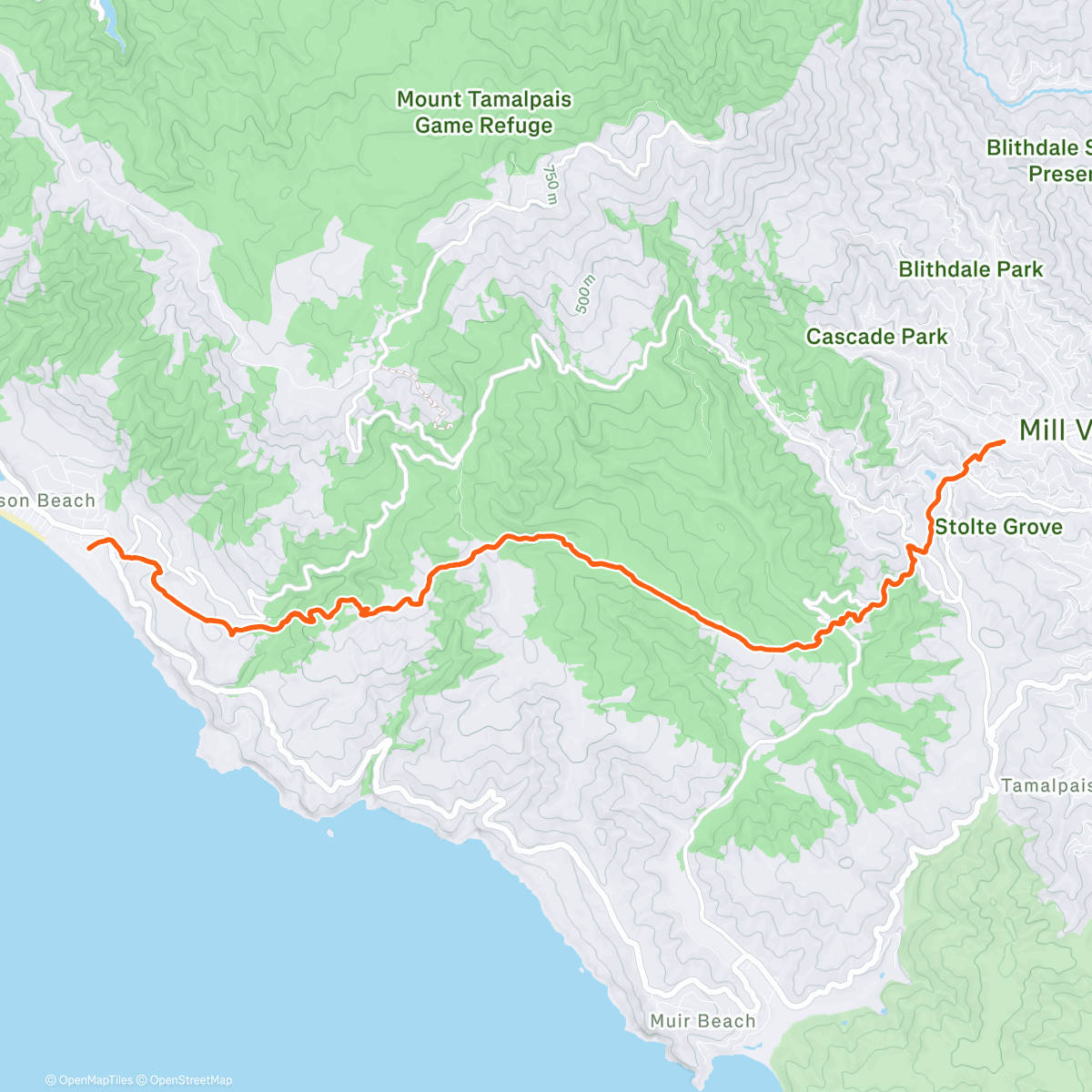 Map of the activity, Quad Dipsea Course Record 🥹❤️ went to some special places, wowza