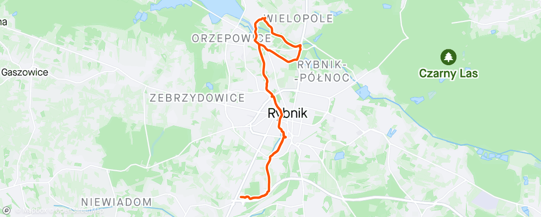 Map of the activity, Evening Run