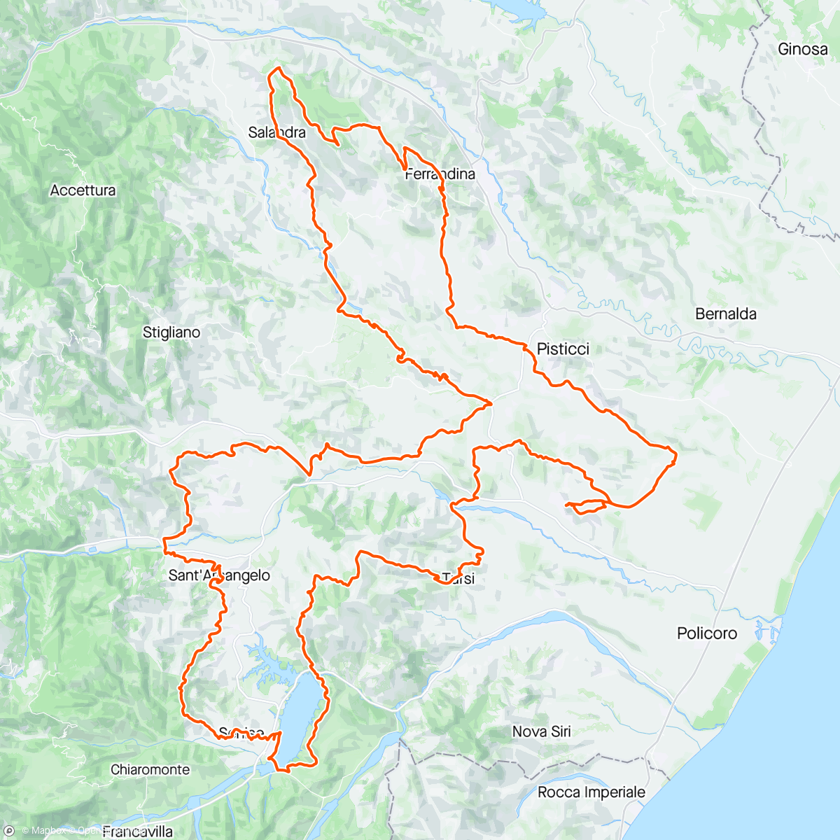 Mapa da atividade, Basilicata Bike Trail 2024