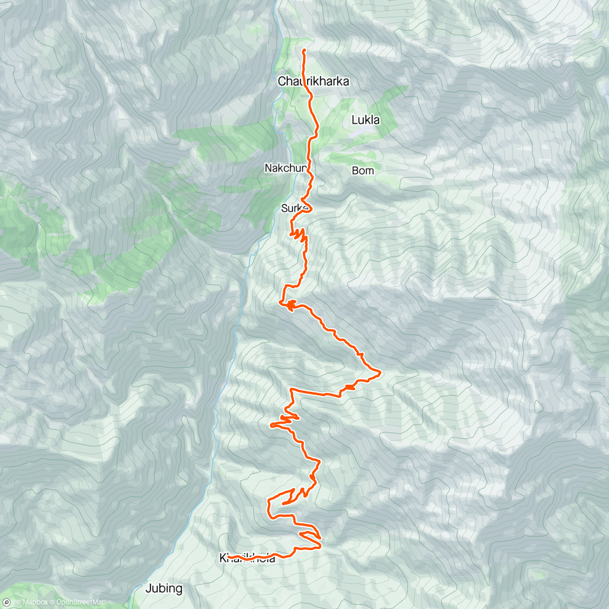 Map of the activity, Nepal Bike Trip - Day 18