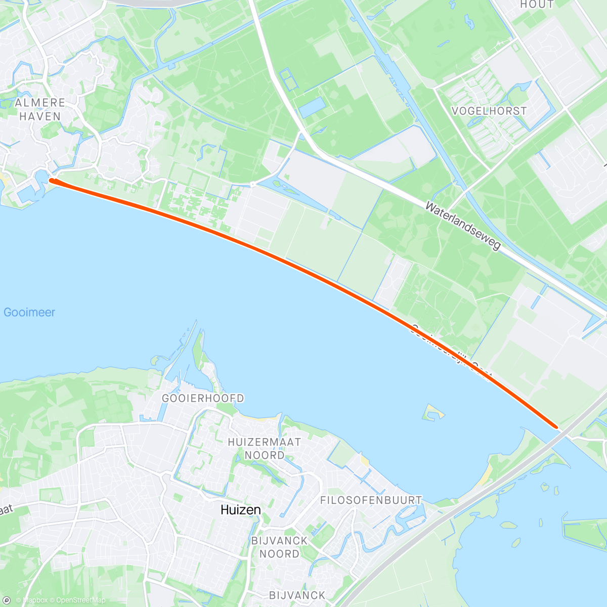 Map of the activity, Tijdrit Almere