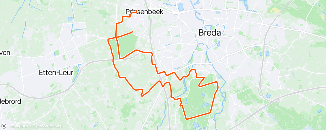 Map of the activity, Fietstocht Webbe nooit wa