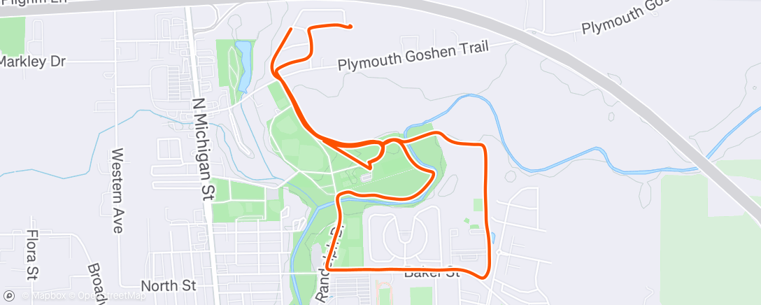 Map of the activity, Evening Run