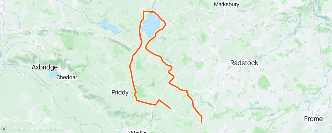 Map of the activity, Post work lake lap