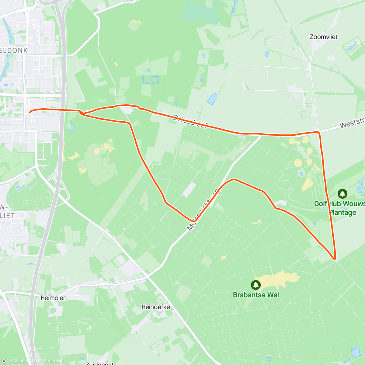 Map of the activity, Bergen op Zoom - Herstel 10 km