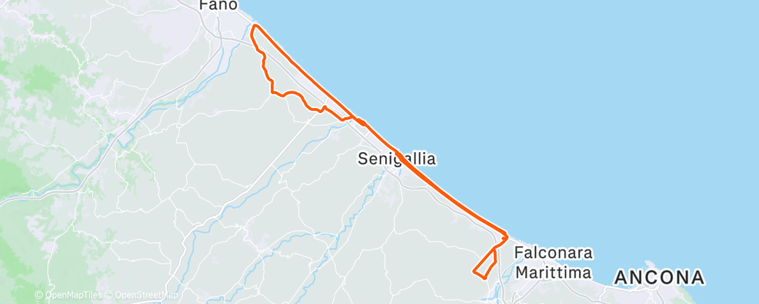 Map of the activity, Pedalata mattutina