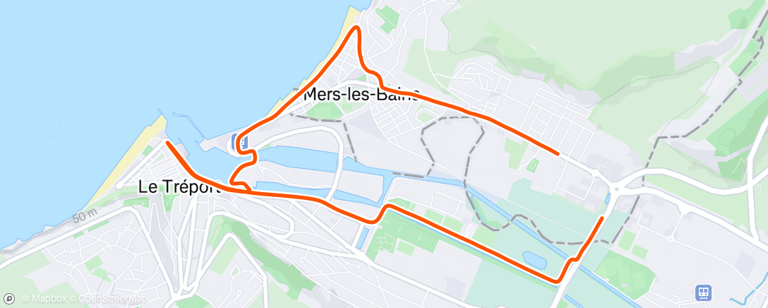 Map of the activity, Afternoon Run