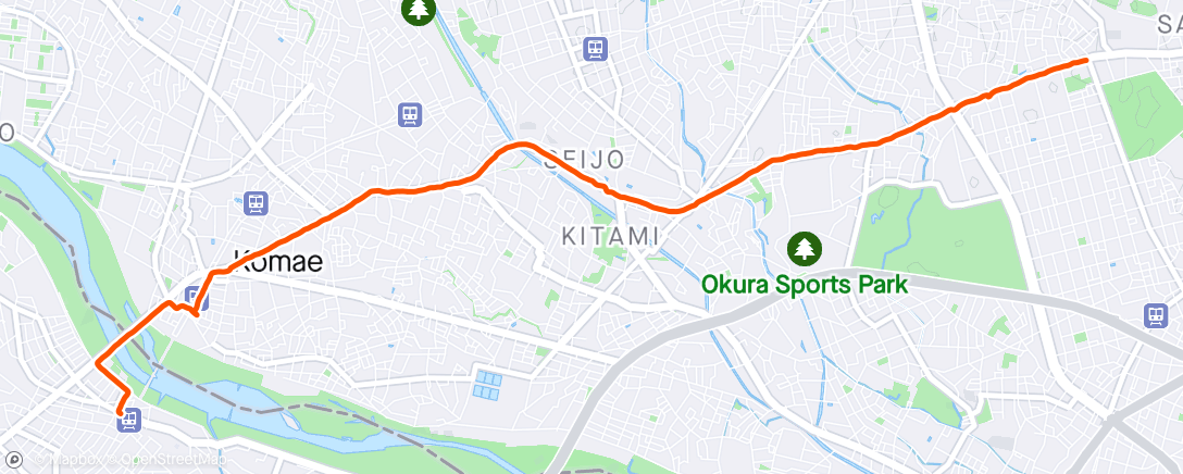 Map of the activity, 馬事公苑から登戸