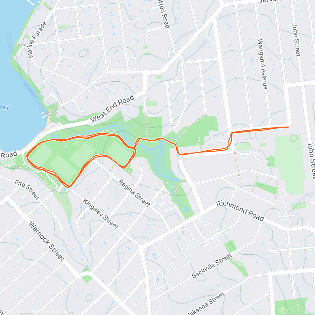 Map of the activity, Evening Run