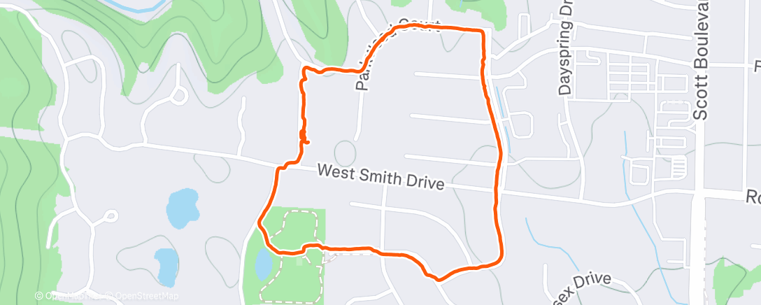 Map of the activity, ☁️ Evening Dog Walk