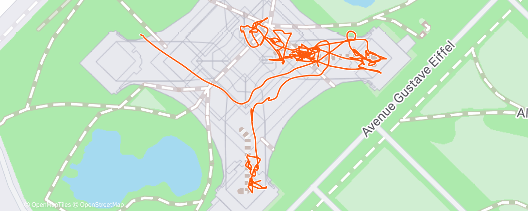 Карта физической активности (Course à pied dans l'après-midi)