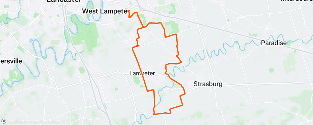 Map of the activity, Lunch Ride