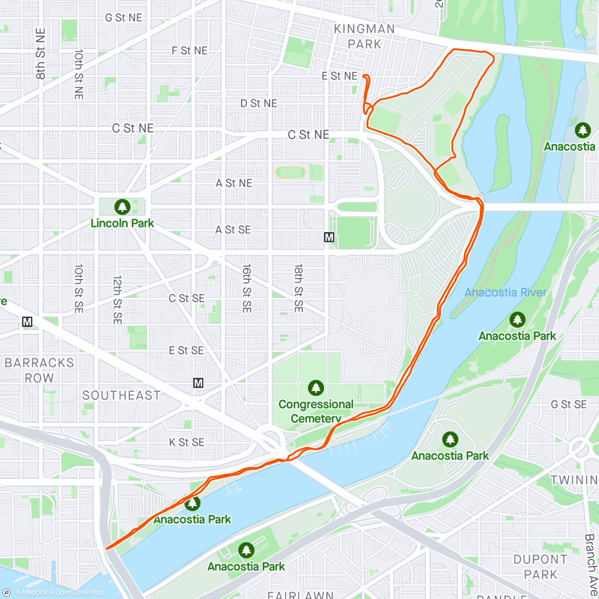 Map of the activity, Evening Run 🗑️