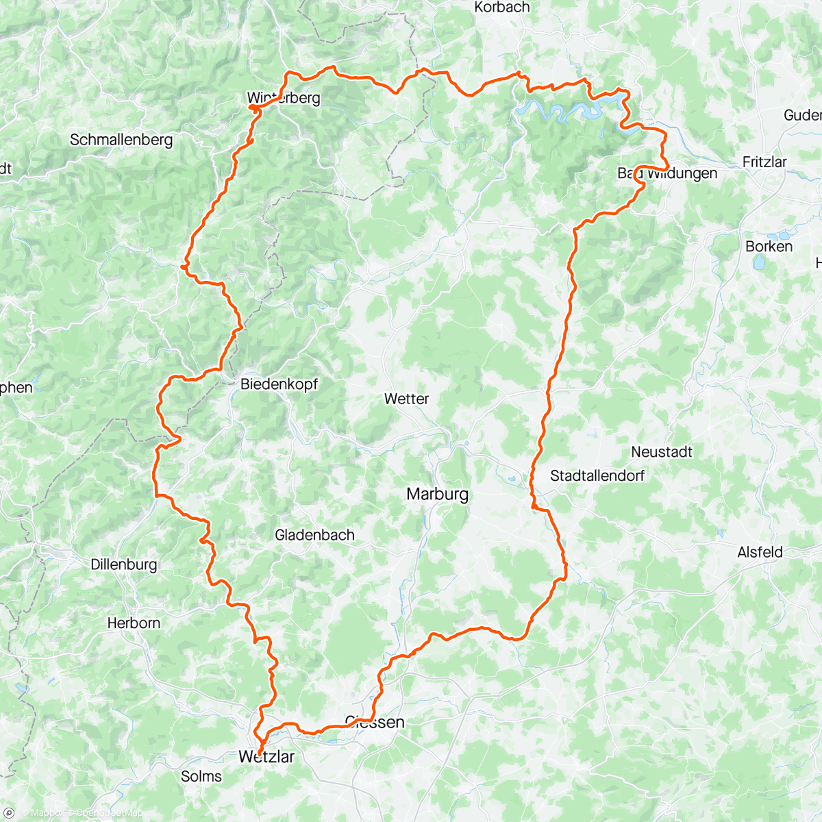 Map of the activity, 300 KM Pfingstmontagstour mit der Crew