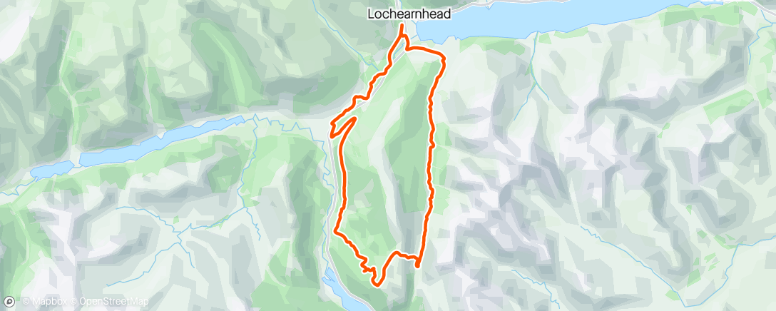 Map of the activity, Wet and atmospheric up Glen Ample and then followed the Stuc a Chroin race route back into the woods.