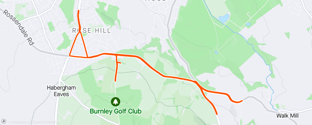 Map of the activity, 30, 60, 90s hill reps