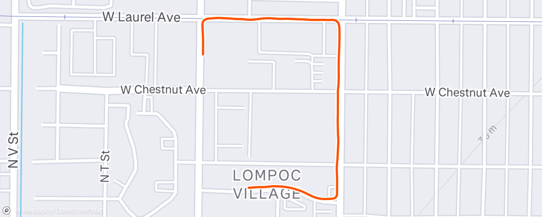 Map of the activity, Evening Run