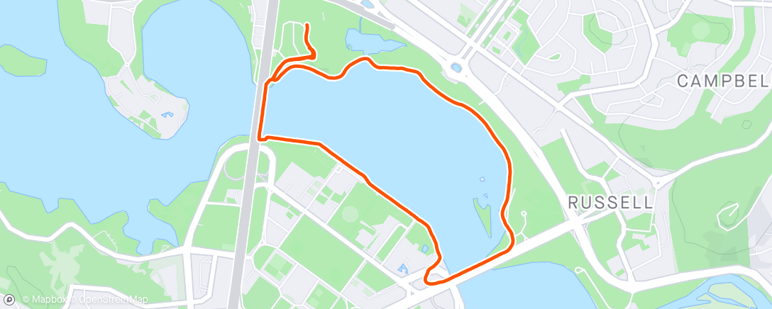 Map of the activity, Tuesday Morning Run