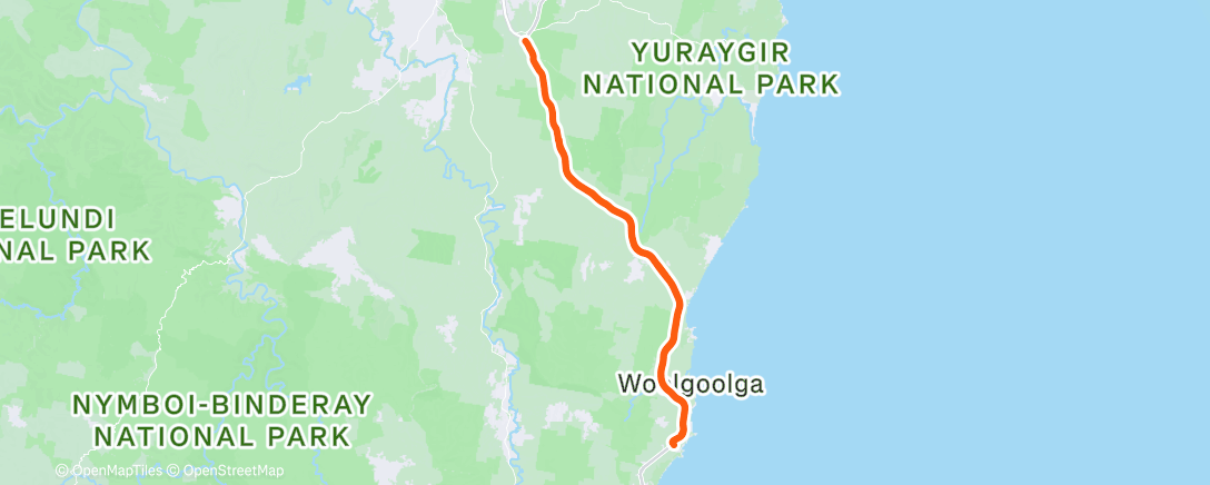 Map of the activity, To Grafton turnoff and back
