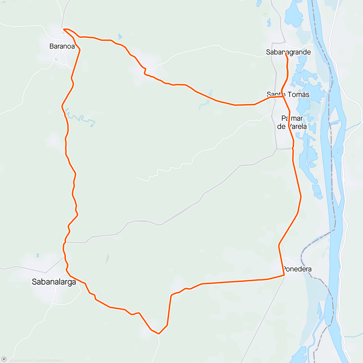 アクティビティ「1 de Mayo día de Fondo 82.11 km 🚴🔥🦾」の地図