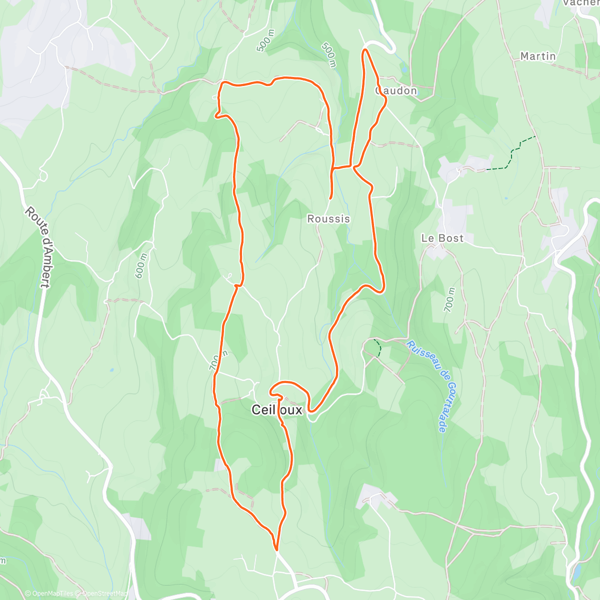 Map of the activity, Marche dans l'après-midi
