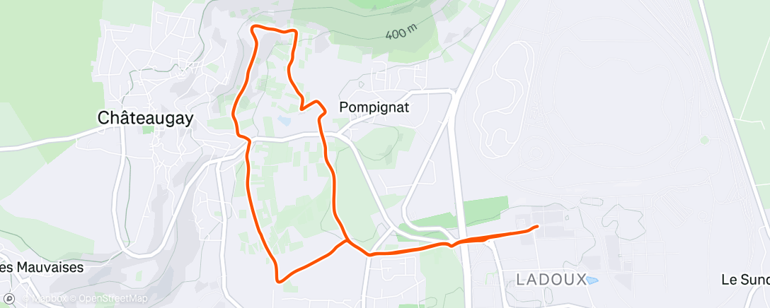 Mapa de la actividad, Course à pied le midi