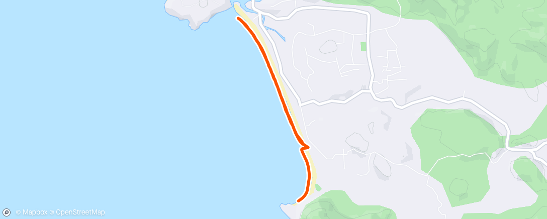 Map of the activity, Morning Beach Run🌅🏖️